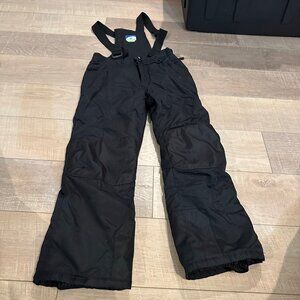 SLALOM YOUTH SNOW BIB OVERALLS LARGE 10-12 BLACK SKI PANTS